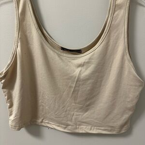 Cream Cropped Tank Top